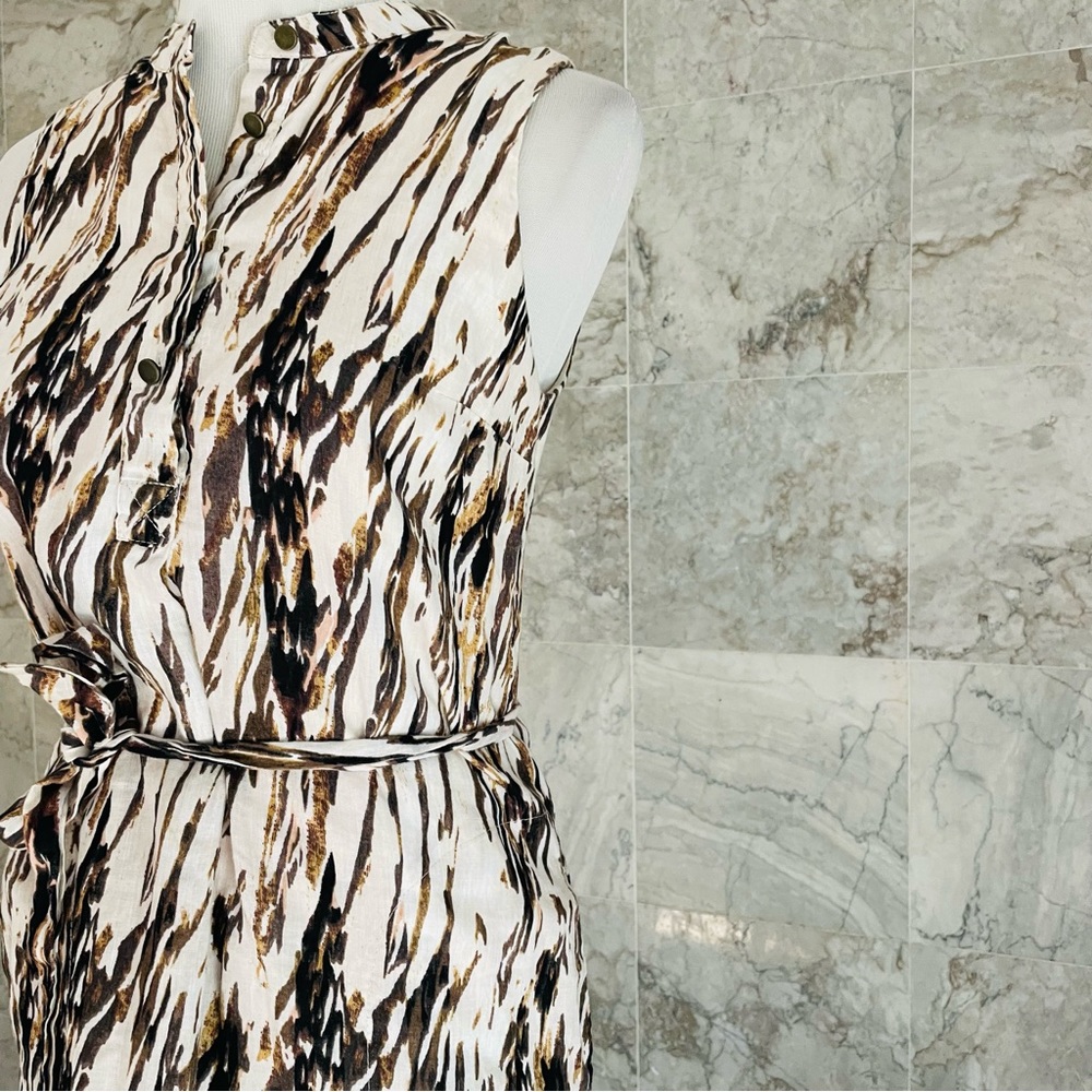 Cynthia Rowley Ikat Sleeveless Linen Dress - Picture 5 of 8